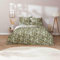 ESTELLA Mako-Satin Bettwäsche 155x220 Ivy Khaki Efeu Blätter grün 7606-16