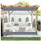 Graue, transparente PVC-Vorhänge mit Ösen, wasserdicht, Wind- und Regenschutz für Pavillon, Veranda und Lebensraum, 2,3 x 2,2 m