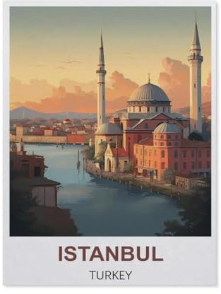 Istanbul Türkei Vintage Reiseplakate，Puzzles 1000 Teile für Erwachsene, Klassische Puzzle Teenager Puzzle Perfektes Pädagogisches Geschenk für Jungen Und Mädchen（75x50cm）-BW82