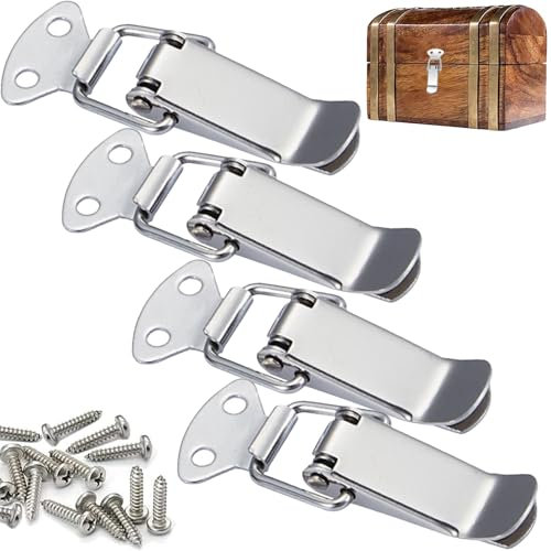 4 Stück Spannverschluss,Kistenverschluss,Spannverschluss Edelstahl,Schnappverschluss,Spannverschluss Klein,Verschlüsse Für Türen,Fenster,Schränke Und Kastendeckel,Schnappverschluss