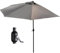 WATAOW Parasol Mural Demi-Rond De 3,0 M, Parapluie De Jardin en Plein Air À 5 Baleines pour Marché/Balcon/Plage/Terrasse(Brown)