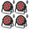 DayFlicker 4PCS 14 * 6 W LED Par Licht, 4 in1 RGBW Disko Party Bühnenlicht mit Fernbedienung 4/8 CH Master-Slave Selbstfahrend Par Licht Scheinwerfer Geeignet für Festivals Club DJ Bühne Hochzeit
