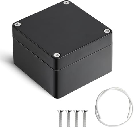 Project Box Therlan IP65 Waterproof Electronics Box DIY ABS Junction Box Universal Plastic Project Enclosure For Indoor Outdoor (Black, 83 * 81 * 56mm)
