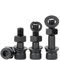 Treer 4-Set Viti a testa cilindrica con esagono incassato M12 con filettatura parziale,con dadi e rondelle,Acciaio Legato, ossido nero,Grado 12.9 bulloni a brugola (M12x180mm)