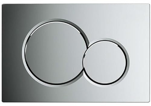 WC-Betätigungsplatte AquaUno ROND 24,6x16,4 cm Chrom | ABS-Kunststoff; mechanische 2-Mengen-Spülung für Sigma-Unterputzspülkästen; montagefertige Ausführung