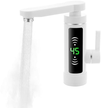 YNAADYH Wasserhahn Mit Durchlauferhitzer, Dusche Elektrischer Drehen Elektrisch Wasserhahn Durchlauferhitzer, Sofort Heizung Küche Armatur (A2)