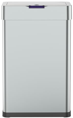 Poubelle de cuisine automatique design 70L DAYTONA en acier INOX avec cerclage