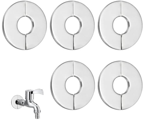 5 Pièces Rosace Mitigeur Douche,cache-trous de valve autocollants en acierinoxydable,23mm Rosace Robinet Pour Robinets De Douche,Robinets Cuisine Salle De Bain