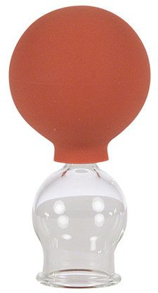 Schröpfglas mit Ball 3,5 cm, Schröpfgläser mit Saugball, medizinisch Schröpfen