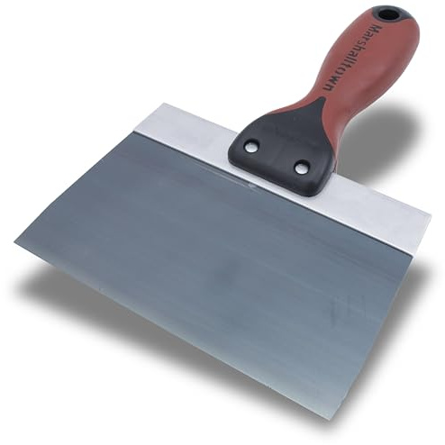 Marshalltown Blue Steel Taping Knife 152 mm, Assembled in USA, DuraSoft II | Blue Steel Blade, Rigid Alloy Backer, DuraSoft Handle, Drywall Taping, 4506D