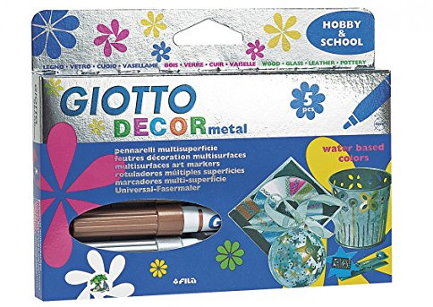 Giotto Decor Metal Permanentmarker (Mehrfarbig, 5 Stück)