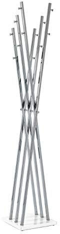 HAKU Möbel Garderobenständer Chrom, weiß, Metall - Maße: B 35 cm x H 186 cm x T 35 cm, Style: Modern