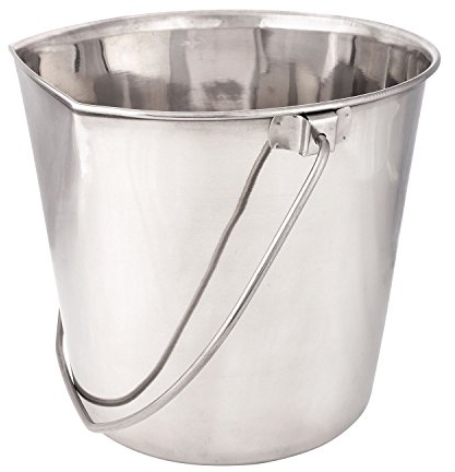 Pro Select Edelstahl-Eimer mit flachen Seiten – langlebige Eimer für Zäune, Käfige, Kisten oder Zwinger – 15,2 cm, 2 Quart