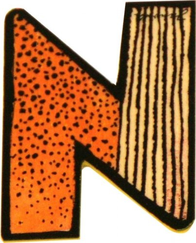 Janosch Holzbuchstabe N farblich sortiert