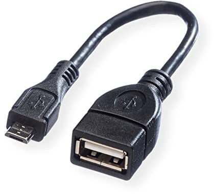 VALUE USB 2.0 Kabel, USB 2.0 Typ Micro B - Typ A BU, OTG, 0,15 m