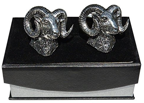 Große Manschettenknöpfe - Mufflon - aus Zinn (Pewter) von Hand Gegossen