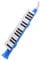 Yibuy Blue Plastic 27 Keys Melodica Mouth Organ Wind Piano QM27A Black White Keyboard
