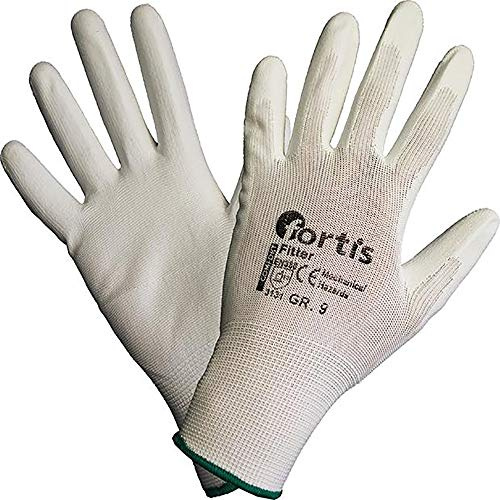 Fortis Handschuh Fitter,PU/Nylon, Gr. 10, weiß,