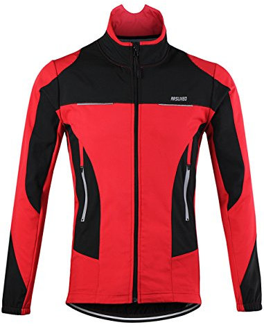Lakaka MTB Jacke Herren Wasserdicht Fleece Langarm Radsport Jacke Winddicht Herbst Winter Fahrrad Regenjacke L