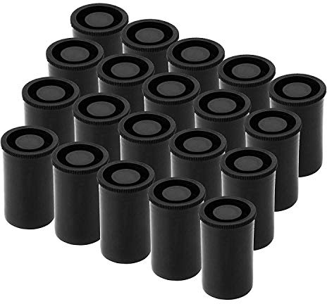 35mm Caliber Plastic Film Canisters -20pc (Black)
