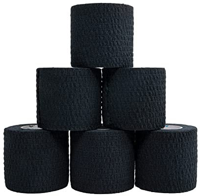 Oly Grip: Thumb Hook Grip Cotton Tear Stretch Tape (6 Rollen) Schwarz - Gewichtheben - Crossfit - Gymnastik - Halten Sie Finger und Hände während des Trainings sicher