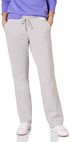 Amazon Essentials Women's Straight Leg Sweatpants with Drawstring for Women, Fleece – (Available in Plus Size), Light Grey Heather, M