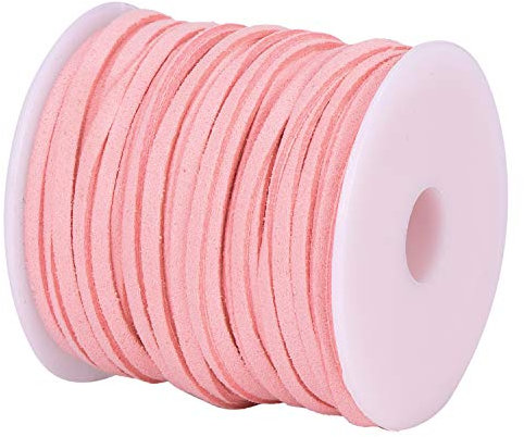 DonDon Cordino Velours Velluto 3 mm Fai da Te Rotolo da 30 Metri - Rosa