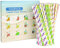 LessMo 150 Pcs Pailles Papier Réutilisables, Paille Coloré pour Mason Jar, Verre, Anniversaire, Mariage, Noël, Douche de Bébé, Célébration et Fête-10 Couleurs