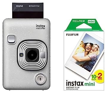 Instax mini LiPlay - Stone White with 20 Shot Pack
