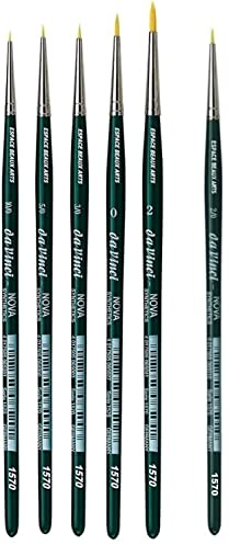 Da Vinci 1570 Serie - Aquarell-Pinsel-6er Set NOVA-Synthetik no, 0/10, 0/5, 0/3,0, 2. Made in Germany,Espace Beaux Arts