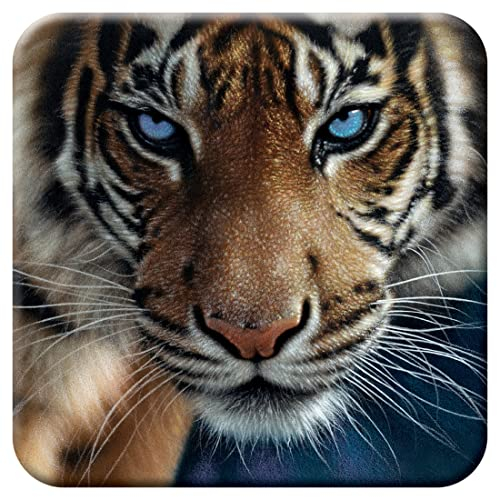 3D LiveLife Cork Coaster - Blue Eyes from Deluxebase. Lenticular 3D Cork Tiger Coaster. Non-slip drinks mat with original artwork licensed from renowned artist, Collin Bogle