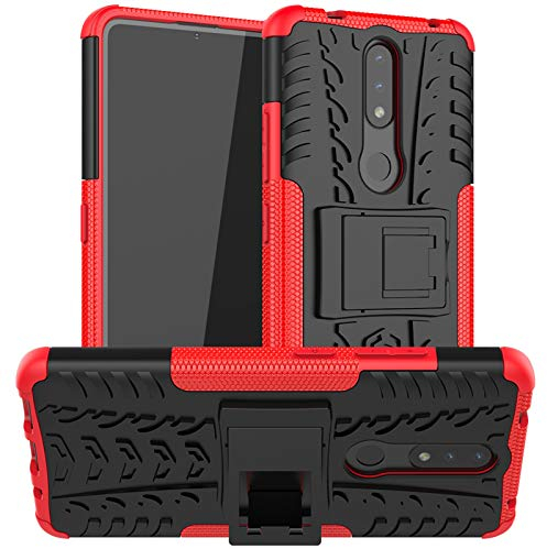 Handy Tasche Kompatibel mit Nokia 2.4 | Case Panzer Hülle Cover Schutzhülle Etui Bumper für 2.4 | Rot