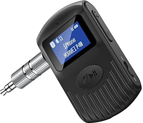 COMSOON Bluetooth Receiver with LCD Screen, Portable AUX Bluetooth 5.0 Adapter for Car/Home Stereo/Speaker/Wired Headphones