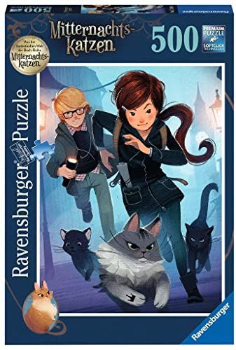 Ravensburger Puzzle 17146 - Auf der Suche nach Königin Quinn - 500 Teile Mitternachtskatzen Puzzle für Erwachsene und Kinder ab 12 Jahren