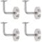 PRIOstahl Handlaufhalter Wandhalter Handlaufstütze Rohrhalter Geländerhalterung - 4 x Handlaufträger an die Wand 3-Loch Befestigung mit Abdeckrosette Ø 42,4 mm für Rundrohr aus Edelstahl V2A
