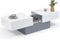 IDMarket - Table Basse coulissante rectangulaire Marta Bois Gris et Plateau Blanc