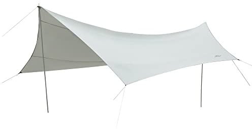 Outsunny Bâche Anti-Pluie Voile d'ombrage Toile de Camping 5,55L x 5,5l m avec Deux Hardcore Polyester Haute densité 190T imperméable Anti- UV Léger et Facile à Transporter Gris