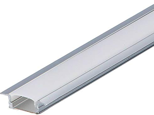 SET: LED Profil, 100cm Profil LED für LED Streifen, aluminium led profil + Abdeckung LT6-2 (Silber Milchig)
