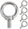 Leryati Ringschraube M8, 5 Stücke 304 Edelstahl Augenschraube Ring-Augenbolzen Runde Ringbolzen, Außengewinde-Ringschraube for Befestigen Sie hängende Ornamente, Blumentöpfe, Schaukelständer usw.