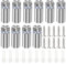 YIXISI 10 Stücke 12×30 mm Edelstahl Werbeschraube, Werbung Schraube Glas Abstandshalter, Glasabstandsbolzen, Wand Glas Standoff Halter, mit Schrauben, für Schilder Displays, Silber