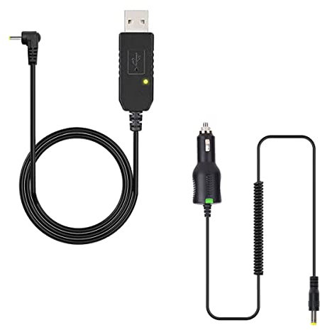 Baofeng 2.5mm USB and Car Battery Charger Cable for Baofeng Battery AR-152 UV-5R UV-S9 Plus and UV-82 3800mAh BL-5L and BL-8 High Capacity Batteries for Two Way Radios