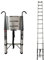 Stainless Steel Telescoping Ladder, 16.5FT with Non-Slip Feet and Stable Hooks, Portable Extension Ladder for Household and Outdoor Use, 330lb Capacity, EN131 (5m)