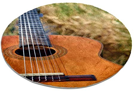 Tapis rond à cordes de guitare pour chambre à coucher, salon, étude, jeu
