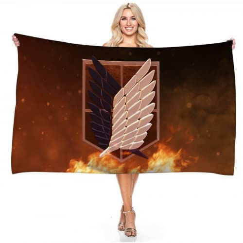 IMFLY AttackTitan Anime Strandtuch,Badetuch 70cm X 140cm,Strandlaken Handtuch Badelaken Saunatuch,Handtücher Für Kinder (1,70x140CM)