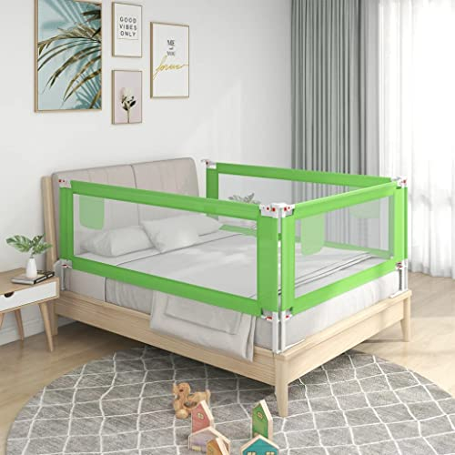 INLIFE Kleinkind-Bettschutzgitter Grün 140x25 cm Stoff,2.71kg,10192