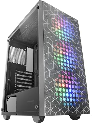 Mars Gaming MC-MAG, ATX-Gaming-Gehäuse, Vollvergütetes Glas-Seitenteil, Doppelter Front- und Oberer Staubdichter Magnetischer Grill, 3X 120mm FRGB-Lüfter, 360mm Flüssigkeitskühlung, Schwarz