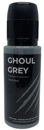 Grey Tattoo Ink 30ml Monsters Ink Ghoul Grey Tattoo Ink Grey Coloured Ink, Light Grey