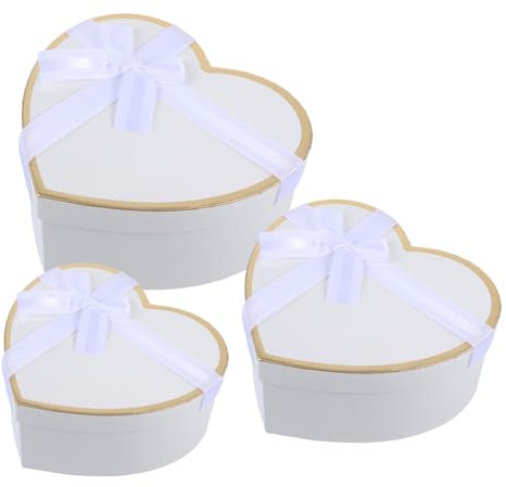 JOINPAYA Herzförmige Geschenkbox Pappkarton Handgefertigt Weiß Verpackungskarton Für Valentinstag Hochzeit Geburtstagsdeko