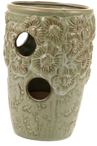 POPETPOP Maceta de Cerámica con Forma de Orquídea para Suculentas Pequeña Maceta para Plantas Decoración del Hogar Contenedor Decorativo