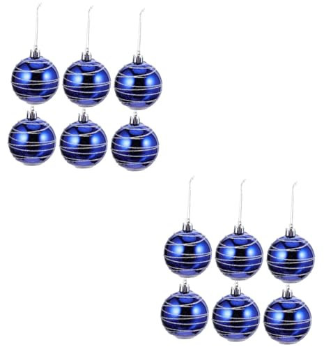 Warmhm 2 Sätze 6 STK Weihnachtskugeln Weihnachtsschmuck 2020 Christbaumkugeln weihnachtsdeko Christbaumschmuck Ornament Weihnachtsbedarf Weihnachtsbaum anhänger Streifen schmücken